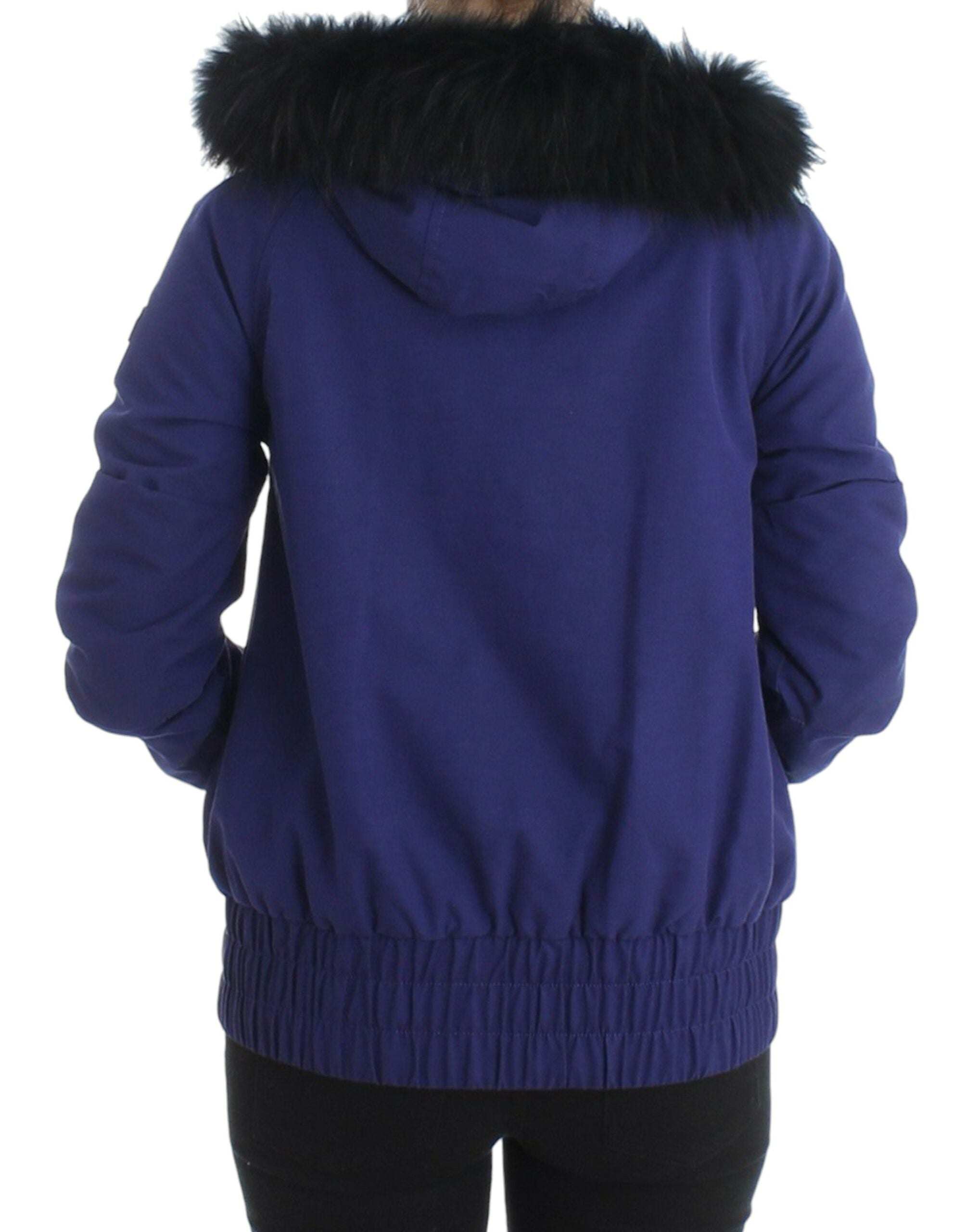 GF Ferre Blue Padded Jacket with Hood Short K-Way